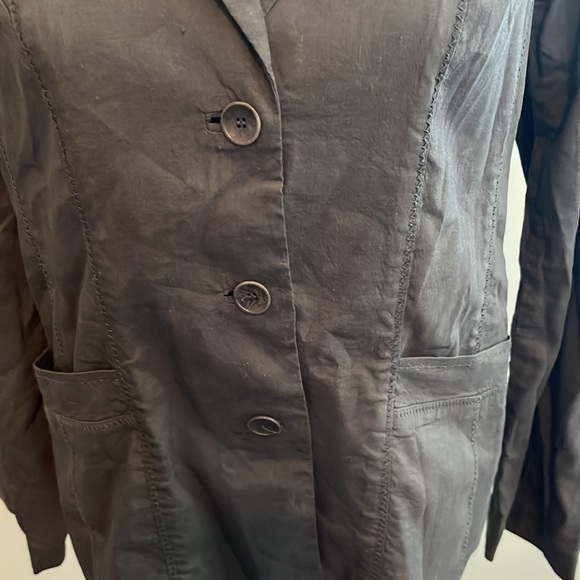 Eileen Fisher Grey Sp Oragnic Linen Button Oversize Jacket Blazer - Picture 3 of 8